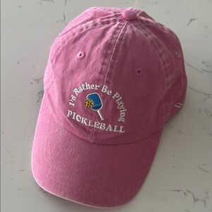 Pink Pickleball Embroidered Cap HAT ONE SZ I’d rather be playing pickleball